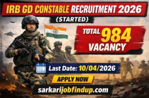 IRB GD Constable Recruitment 2026 {Started} | Apply Now IRB GD Constable Recruitment 2026
