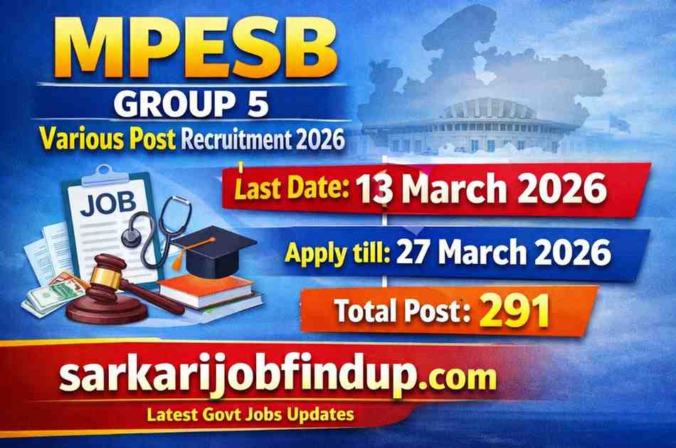 MPESB Group 5 Various Post Recruitment 2026
