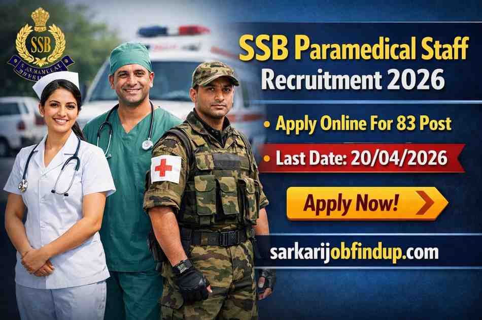 SSB Paramedical Staff Recruitment 2026 