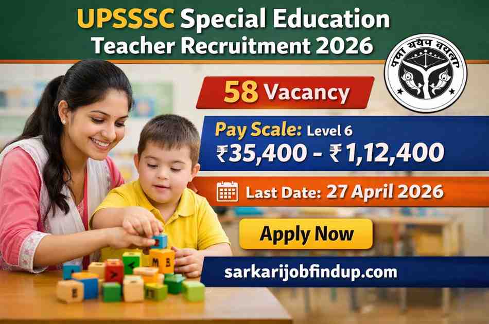 UPSSSC Special Education Teacher Recruitment 2026