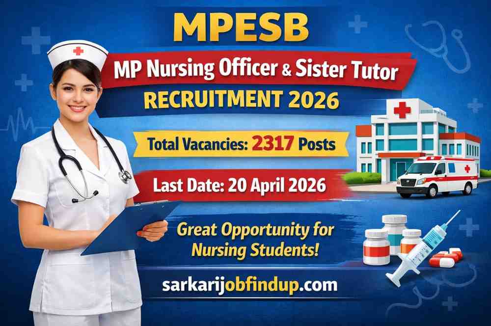 MPESB MP Nursing Officer & Sister Tutor Recruitment 2026 